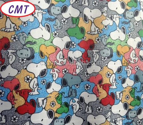 Snoopy Printing Coated Oxford Fabric Plain Style Medium Weight Elastic Coating