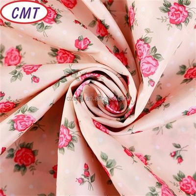 Bloem gedrukt 75D 100% polyester taffeta stof met 190T dichtheid